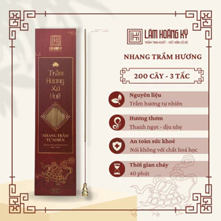 Nhang trầm hương cao cấp Kim Quy, hương trầm cao cấp thơm sạch thờ cúng 3 tấc hộp 200 cây