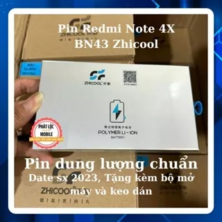 Pin Redmi Note 4X BN43 hãng Zhicool, Tặng kèm bộ tua vít mở máy, Bảo hành 3 tháng