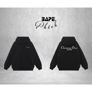 ÁO HOODIE CHRISTIAN DI.OR CHẤT LIỆU NỈ BÔNG FROM RỘNG NAM NỮ - BAPE PHẾCH