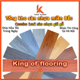 Sàn nhựa giả gỗ dày 2mm, combo 1m2 sàn nhựa sẵn keo chống mọt, nước