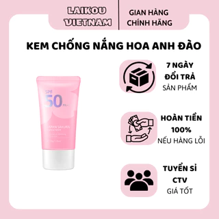 Kem chống nắng hoa anh đào sử dụng cho mặt và toàn thân LAIKOU Sakura chống thấm nước SPF50 PA+++ 50g