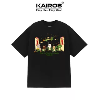 Áo phông nữ Kairos local brand form rộng tay lỡ unisex chất cotton ướt vải mát không xù mẫu mèo hóa rồng