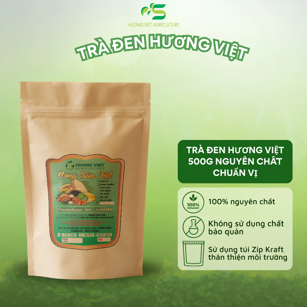 Trà đen Hương Việt túi 500g, Trà đen nguyên liệu pha trà sữa, trà trái cây đậm vị nguyên chất chuẩn vị