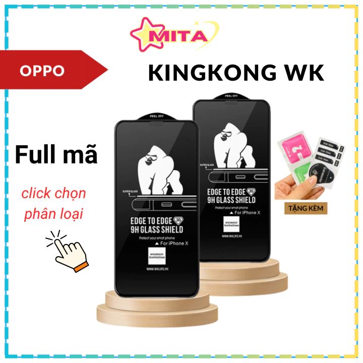 Cường lực Kingkong Oppo Reno 8 8z 7 7z 6 6z 5 4 A5s A52 A5 A54 A55 A56 A57 A72 A74 A77s A93 A94 A95 A96 A98 F9 F11 A5 A9