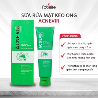 Sữa Rửa Mặt Acnevir FOBE Giúp Làm Sạch Sâu Ngăn Ngừa Mụn - Tuýp 50/100g