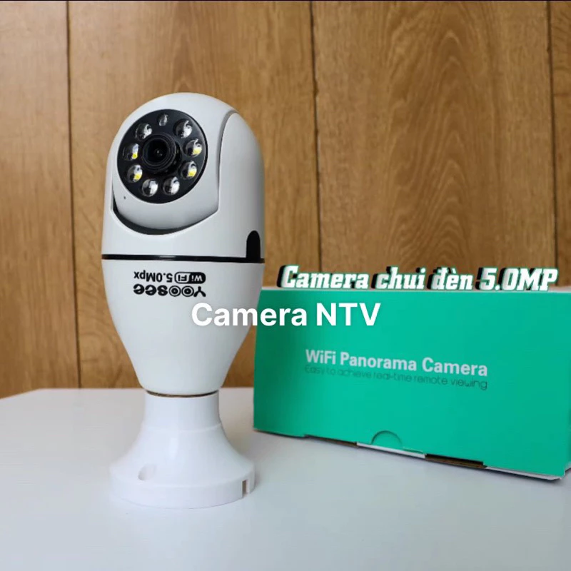 Camera ip WIFI Yoosee Bóng Đèn 8 LED thế hệ mới 3.0MP - xoay 360 độ, xem đêm có màu, mẫu mới 2022