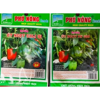 Hạt Giống Ớt Chuông, Ớt Ngọt PN399, Ớt Ngọt Cali 01 - Phú Nông Seeds - Key: Đất sạch, Phân Bón, Hữu Cơ, Xơ Dừa