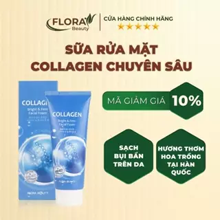 Sữa Rửa Mặt Trắng Da Collagen FLORA BEAUTY 150ml - Hàng Chính Hãng