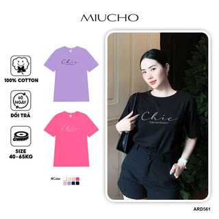 Áo thun nữ form vừa regular ARD561 Miucho cotton cổ tròn in basic