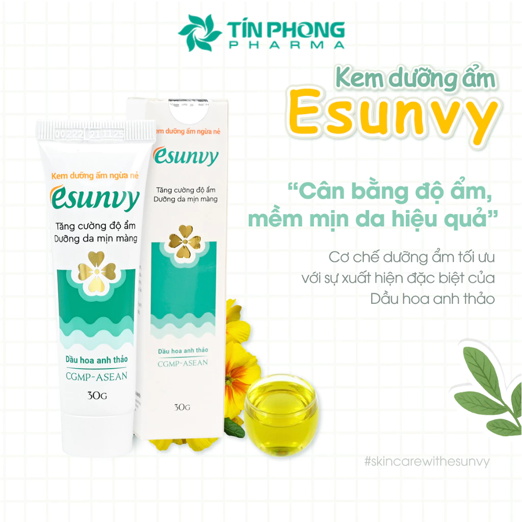 Kem Nẻ Dưỡng Ẩm Esunvy Dưỡng Da Mềm Mịn Chiết Xuất Thiên Nhiên Dầu Hoa Anh Thảo Lành Tính 30g-50g