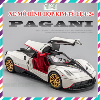 Mô Hình Ô Tô PAGANI HUAYRA Vỏ Hợp Kim tỉ lệ 1:24 CheZhi có đánh lái, đèn led, chạy cót thích hợp Decor, sưu tầm