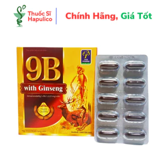 Viên Bổ Nhân Sâm 9B With Ginseng – Bổ Sung Các Vitamin Nhóm B, Bồi Bổ Cơ Thể, Nâng Cao Thể Lực Và Trí Lực - Hộp 100 Viên