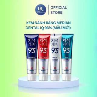 Kem Đánh Răng Median Dental IQ 93% Hàn Quốc 120g - Giúp Trắng Răng, Giảm Ố, Loại Bỏ Mùi Hôi