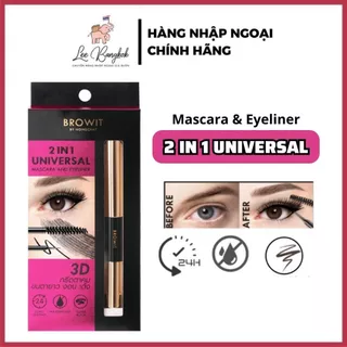 Mascara & Eyeliner 2 Đầu Browit by Nongchat 2 In 1 Universal Giúp Dưỡng Mi Dài, Cong Mi Hàng Thái Lan Chính Hãng