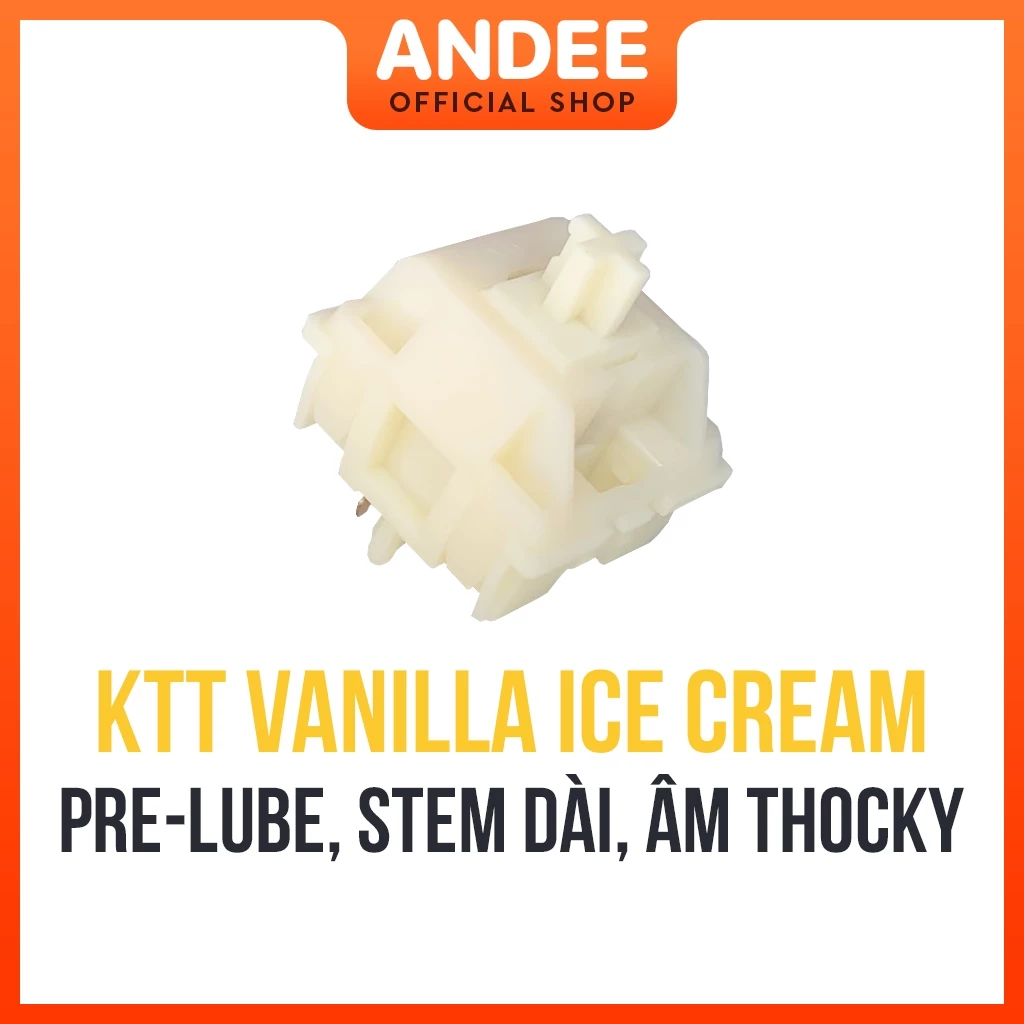 KTT Vanilla Ice Cream switch bán lẻ công tắc phím cơ tuyến tính 5 pin âm trầm có lube sẵn