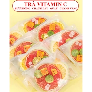 Trà Vitamin C chứa Bưởi hồng, Chanh leo, Chanh vàng, Quất xanh giúp detox, giải khát, thanh nhiệt, tăng đề kháng