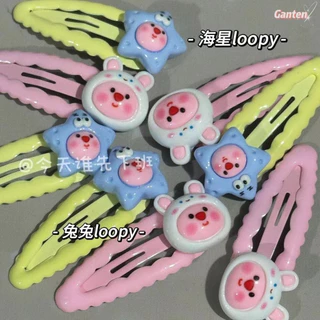 🧚🏻‍♀️Ganten🧚🏻‍♀️Kẹp Tóc Ngôi Sao Thỏ Dễ Thương BB Clip Hoạt Hình Loopy Lượn Sóng Kẹp Tóc