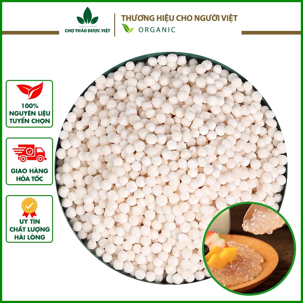 Bột báng nấu chè 100g, trân châu mini, nguyên liệu trà sữa dưỡng nhan - Chợ Thảo Dược Việt