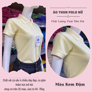 Aó Thun PoLo Nữ Màu Kem Đậm