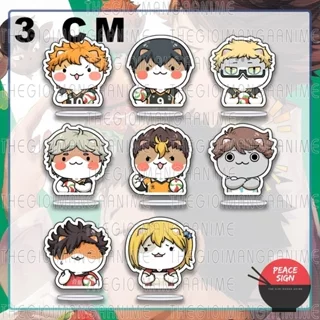 (3cm) Standee mini HAIKYUU!! ver MẶT MÈO Vua Bóng Chuyền tượng chibi mica acrylic anime trang trí xinh xắn