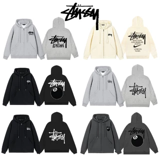 Áo khoác hoodie zip Stussy nỉ bông 2 lớp stussy mũ zip bassic form rộng nam nữ unisex