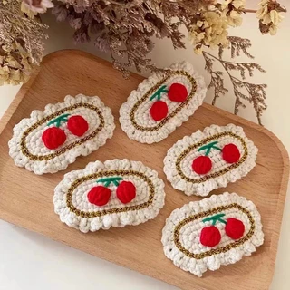 [Order trước 1 ngày] Kẹp tóc len trái cherry handmade