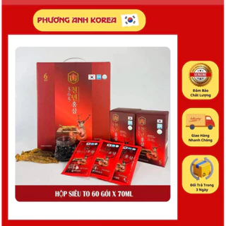 💥💥💥 Nước Hồng Sâm Nhung Hươu Linh Chi 365 Hansusam Hàn Quốc, Hộp 60 Gói * 70ml 💥💥💥