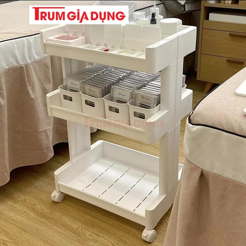 Kệ để đồ đa năng Trùm Gia Dụng thiết kế nhiều tầng, 4 kích thước, chất liệu nhựa PP, sử dụng nhà bếp, phòng khách.