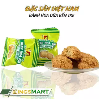 Combo 10 bánh hoa dừa 5g - Thương hiệu Tiến Đạt - Đặc sản Bến Tre - Kingsmart