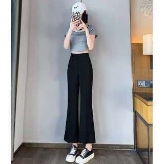 Quần loe nữ nấm lùn Flared Pants Mã 04 cho m50<. Quần dài 85cm,cạp cao 5cm,hỗ trợ che khuyết điểm tôn dáng