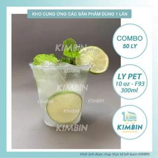 [Combo 50] Ly nhựa PET 300ml, 10oz, miệng ly phi 93, chuyên đựng cà phê, trà sữa mang đi – KIMBIN