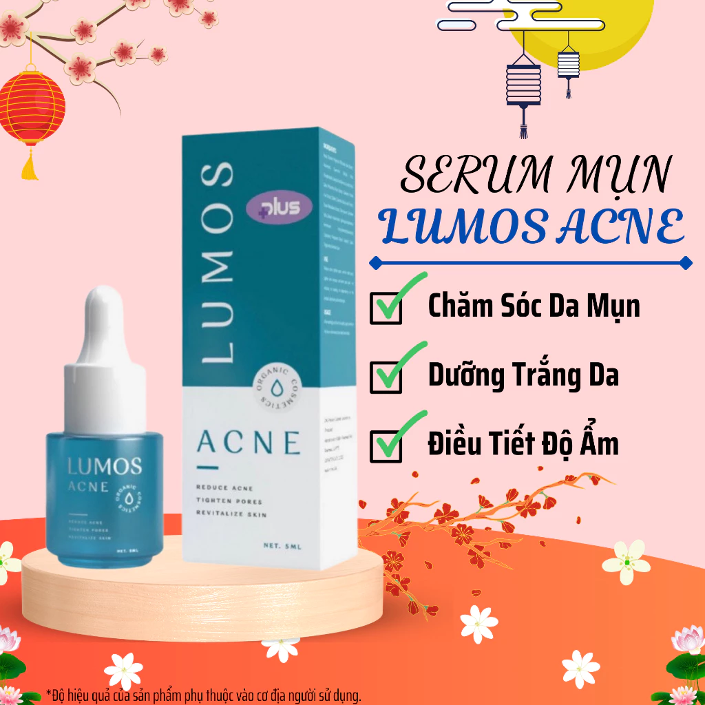 (Mẫu 2023) Serum Mụn LUMOS ACNE - Hỗ Trợ Trị Mụn, Làm Mờ Vết Thâm Mụn, Đều Màu Da, Se Khít Lỗ Chân Lông