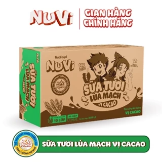 (MẪU MỚI) Thùng 48 hộp NuVi Sữa Tươi Lúa Mạch Vị Cacao 180ml - NUTIFOOD - YOOSOO MALL