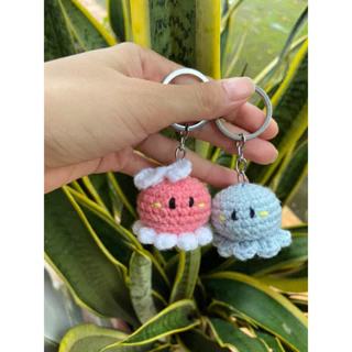 Móc khoá Bạch Tuột mini bằng len handmade