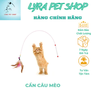 Cần câu mèo lông vũ, đồ chơi cho mèo, đồ chơi đuổi bắt cho mèo