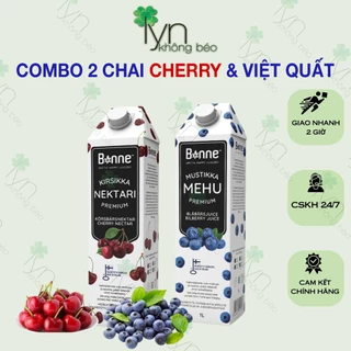Combo nước ép Cherry và Việt Quất nguyên chất nhập khẩu Phần Lan - Lyn Không Béo