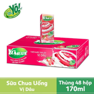 thùng 48 hộp sữa chua uống YoMost vị dâu 170ml