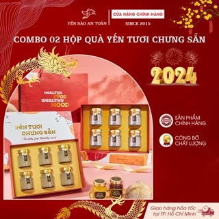 [HỘP QUÀ TẶNG] Bộ 2 hộp quà tặng Yến chưng sẵn yến sào Khánh Hòa sang trọng tiện lợi kinh tế Yến Sào An Toàn