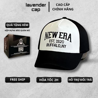 Nón kết Mũ lưỡi trai New Era mix đen trắng logo thêu dành cho nam nữ Free size