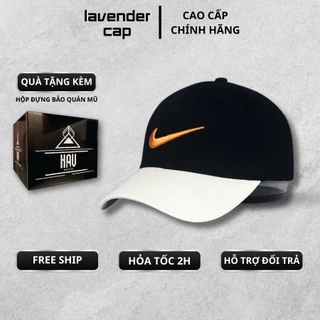 Nón kết Mũ lưỡi trai Nike mix đen logo thêu dành cho nam nữ Free size