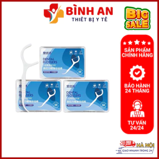 Tăm Chỉ Nha Khoa Hộp 50 Cây, Tăm Nhựa Nha Khoa Chống Thưa Kẽ Răng Chăm Sóc Bảo Vệ Răng Miệng