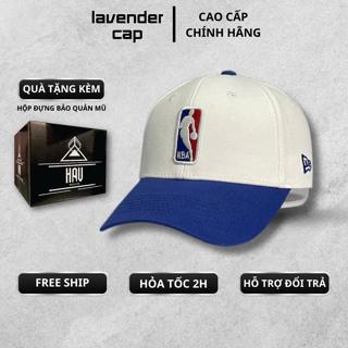 Nón kết Mũ lưỡi trai NBA trắng mix xanh logo thêu dành cho nam nữ Free size