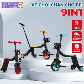 Xe Chòi Chân, Xe Scooter Cho Bé Kiêm Xe Tập Đi Cân Bằng 9in1 Dành Cho Bé Từ 1 Tới 6 Tuổi - Chất Liệu Nhựa PP Cao Cấp