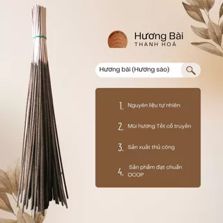 Hương Sào 60cm Hương Bài Thanh Hoá Thời Gian Cháy 150 Phút Hương Tết Cổ Truyền Nhang Sạch