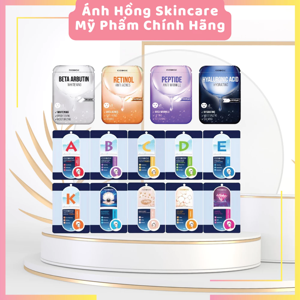 Mặt Nạ Giấy Chăm Sóc Da Toàn Diện Dưỡng Ẩm, Dưỡng Trắng Da Hàn Quốc Foodaholic Mask 23g