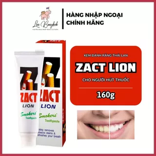 [NỘI ĐỊA THÁI] Kem Đánh Răng Cho Người Hút Thuốc, Răng Ố Vàng Zact Lion Smokers Toothpaste Thái Lan 160g