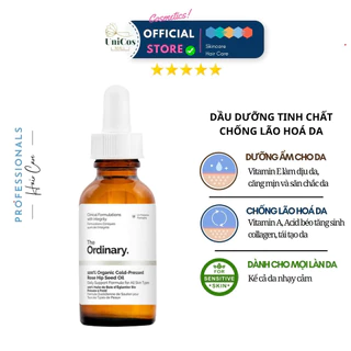 Tinh Dầu Dưỡng The Ordinary 100% Organic Cold-Pressed Rose Hip Seed Oil - Dầu Dưỡng Da Giảm Mụn - Dầu Dưỡng Dịu Nhẹ 30ml