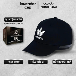 Nón kết lưỡi trai Mũ Adidas đen logo thêu trắng dành cho nam nữ Free size - Full hộp