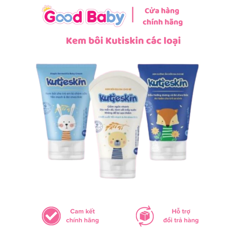 ( Trợ Giá ) Kem dưỡng ẩm KUTIESKIN bôi da tự nhiên , Kem bôi Chàm Sữa, lác sữa / Mẩn Ngứa, Hăm) (Tuýp 30g)