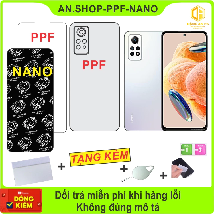 Miếng dán PPF-NANO Xiaomi Note 12 Pro 4G dán màn hình - dán lưng